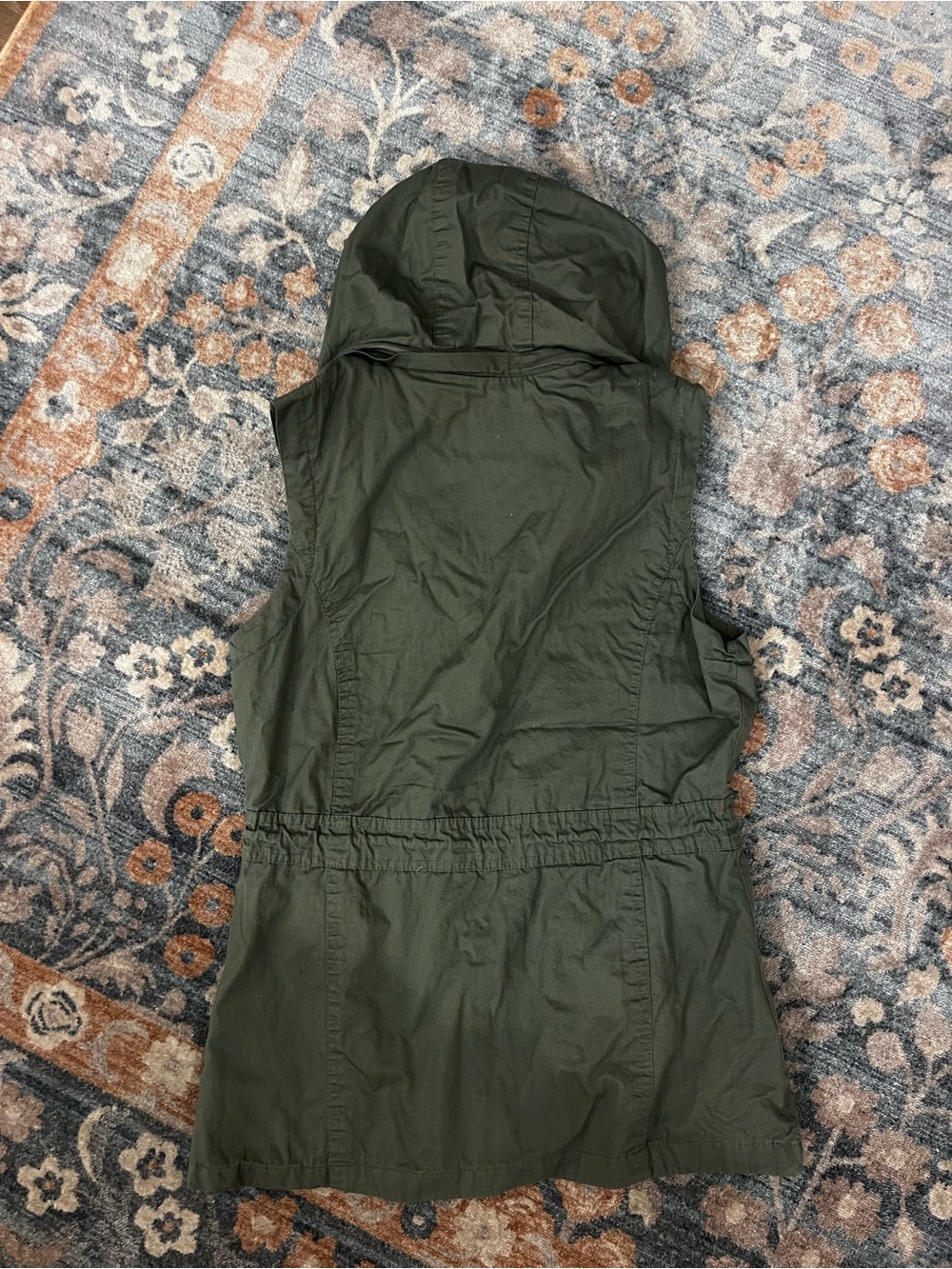 YMI Olive Hooded Utility Vest with Button Accents - Picture 6 of 7